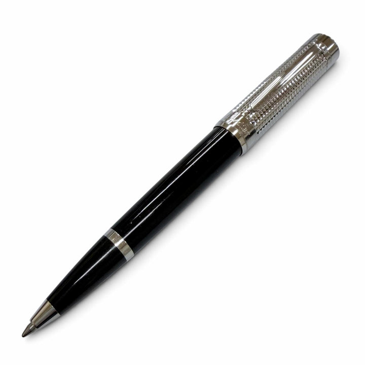良品▼Cartier カルティエ パシャ ドゥ カルティエ ダイヤモンドヘッド ツイスト式 ボールペン シルバー ブラック ドイツ製 筆記確認済み