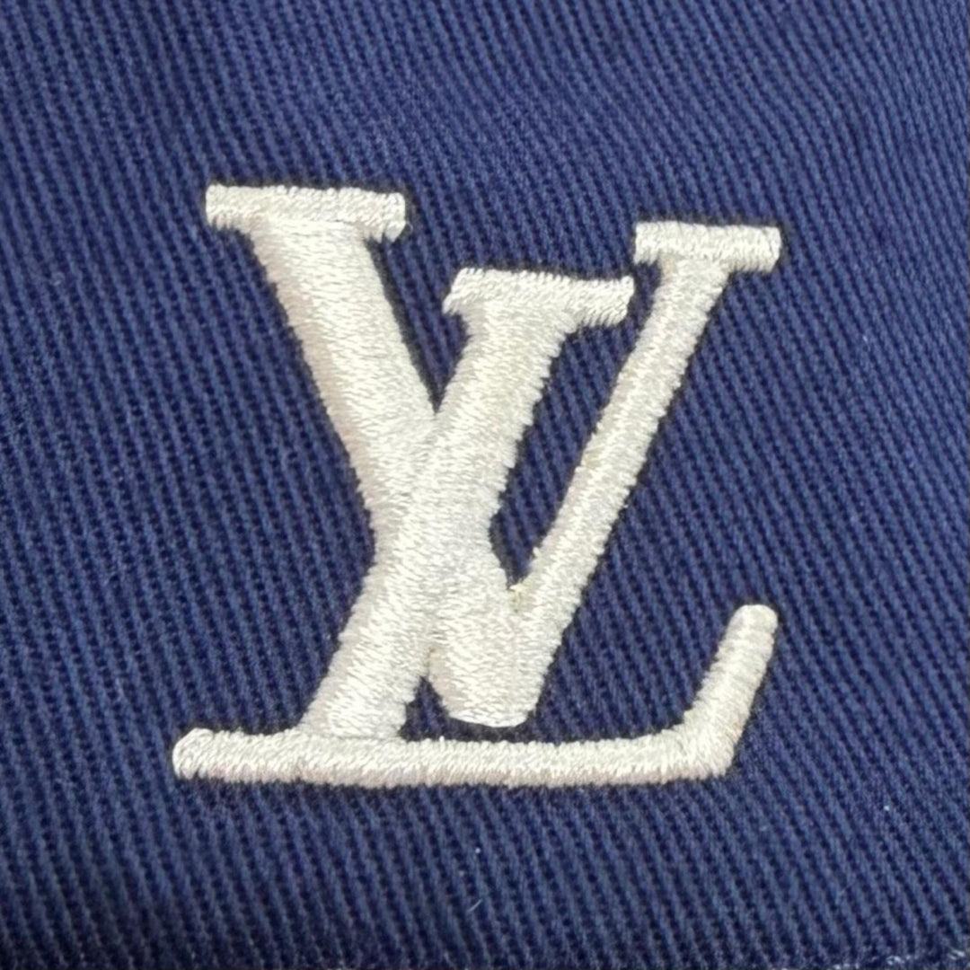 美品▼LOUIS VUITTON ルイヴィトン M77623 シャプカ LVグラフィカルストライプ ロゴ刺繍 リバーシブル パイル地 バケットハット L 正規品