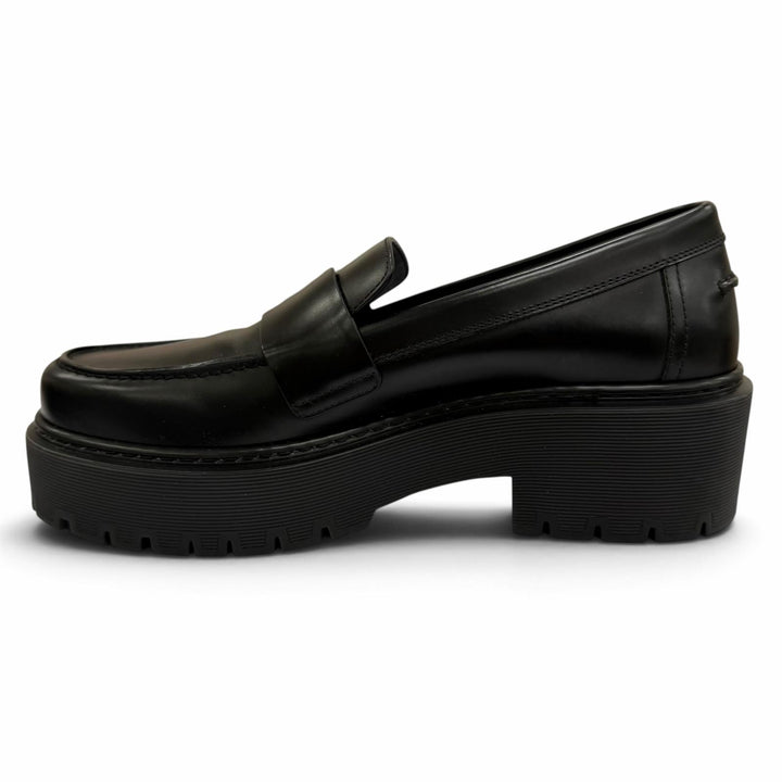 極美品☆HERMES エルメス 2023年製 BR232059Z Hitch ヒッチ Hロゴ 厚底 レザー ローファー ブラック 37 イタリア製 箱・保存袋付