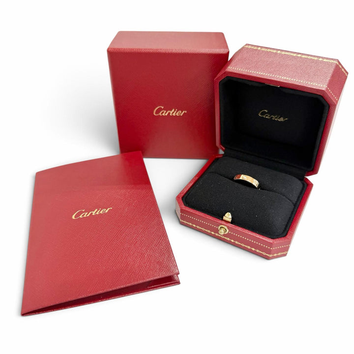 極美品△Cartier カルティエ ミニラブリング 1PD ダイヤモンド 750(PG) K18 指輪 ピンクゴールド 50 (JP10号) 重量4.39g レディース 箱付