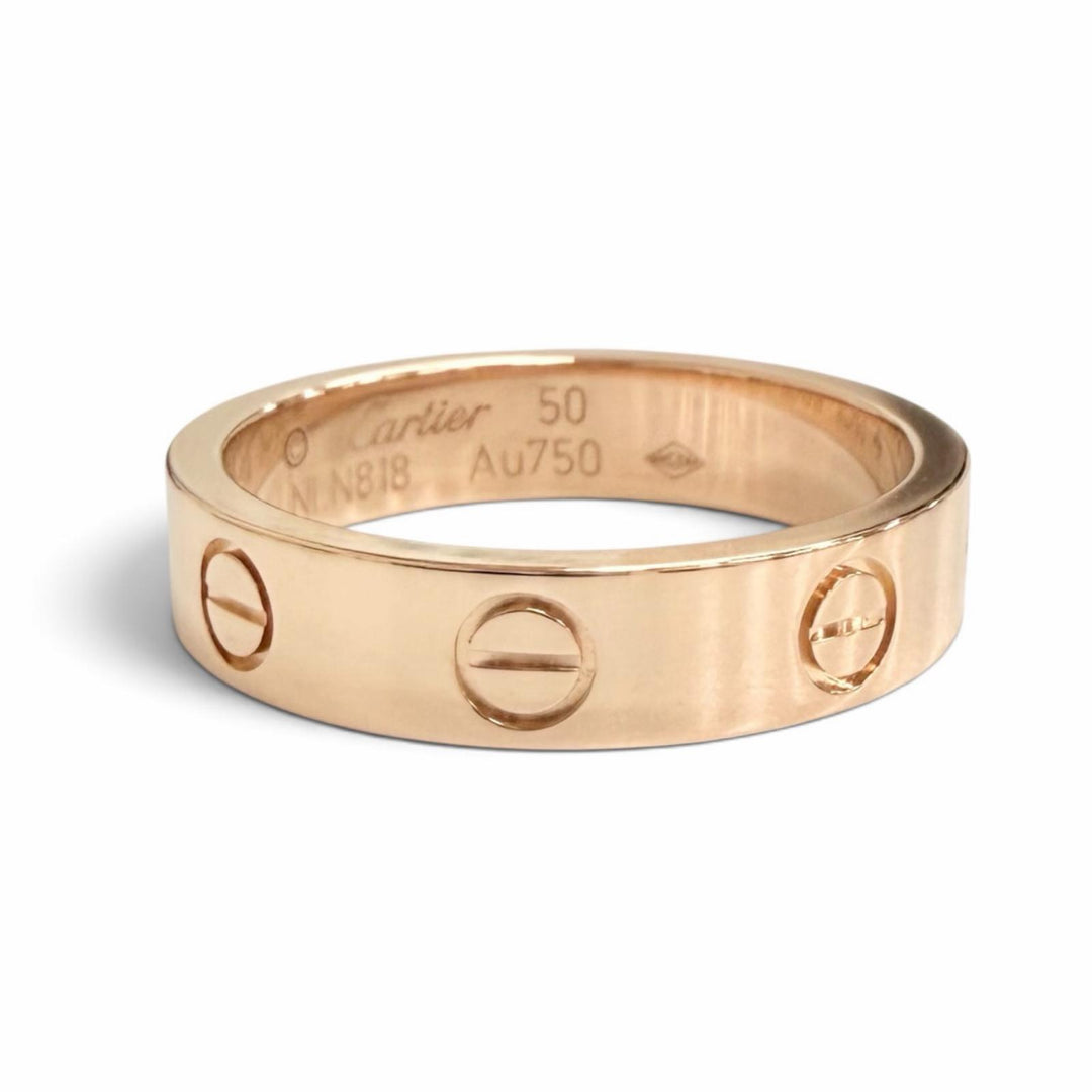 極美品△Cartier カルティエ ミニラブリング 1PD ダイヤモンド 750(PG) K18 指輪 ピンクゴールド 50 (JP10号) 重量4.39g レディース 箱付