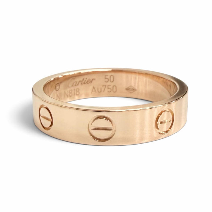 極美品△Cartier カルティエ ミニラブリング 1PD ダイヤモンド 750(PG) K18 指輪 ピンクゴールド 50 (JP10号) 重量4.39g レディース 箱付