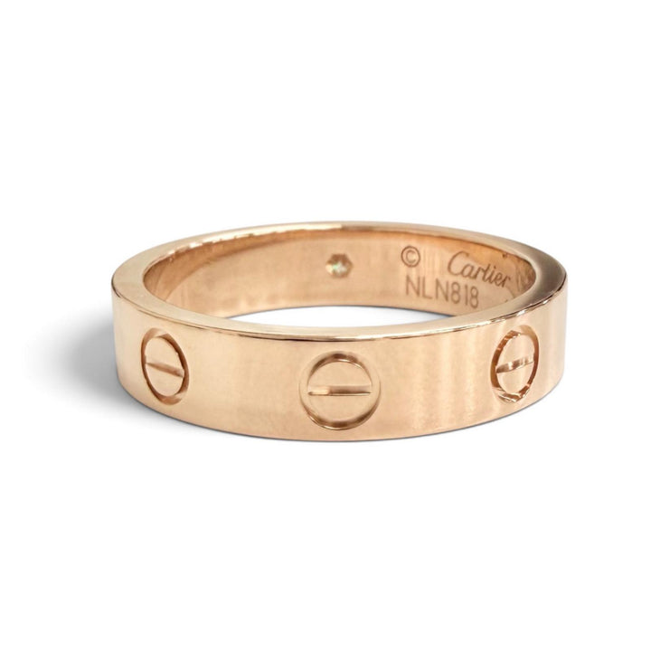 極美品△Cartier カルティエ ミニラブリング 1PD ダイヤモンド 750(PG) K18 指輪 ピンクゴールド 50 (JP10号) 重量4.39g レディース 箱付