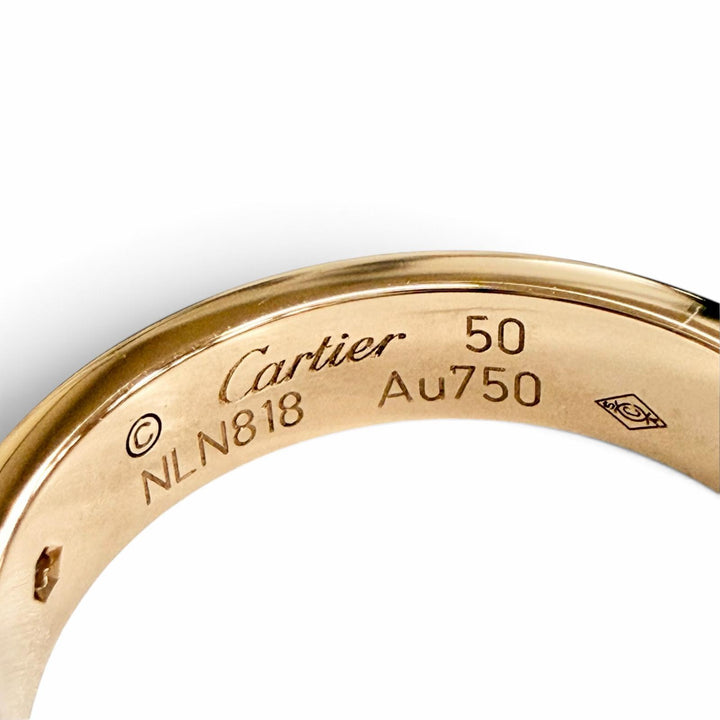 極美品△Cartier カルティエ ミニラブリング 1PD ダイヤモンド 750(PG) K18 指輪 ピンクゴールド 50 (JP10号) 重量4.39g レディース 箱付