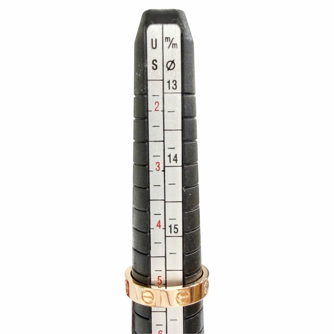 極美品△Cartier カルティエ ミニラブリング 1PD ダイヤモンド 750(PG) K18 指輪 ピンクゴールド 50 (JP10号) 重量4.39g レディース 箱付