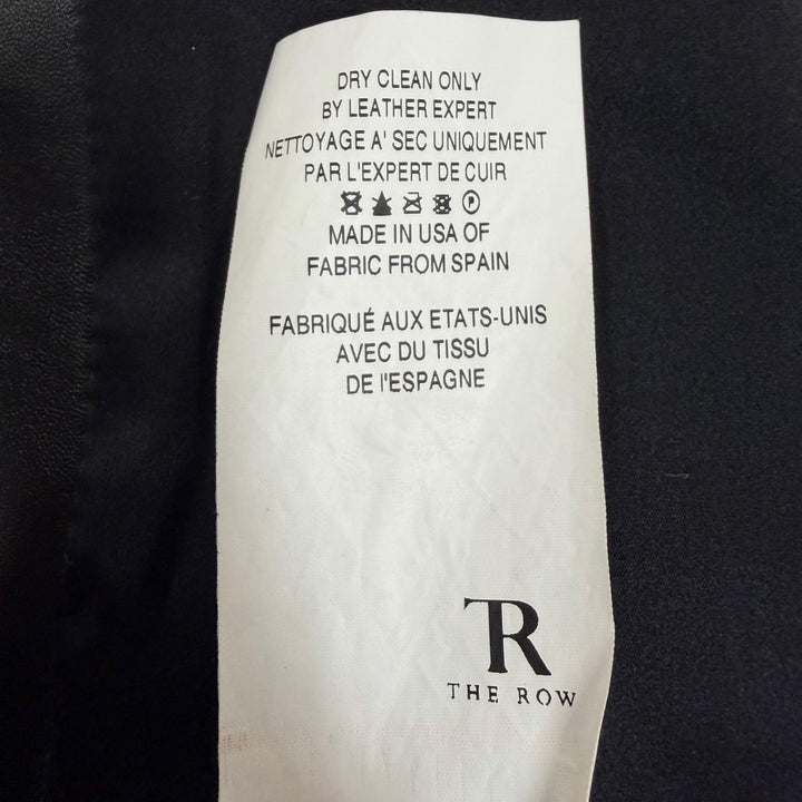 極美品☆THE ROW ザロウ ラムスキン ZIP UP ノーカラージャケット レザージャケット ブラック 4 EUR：36 USA製 レディース