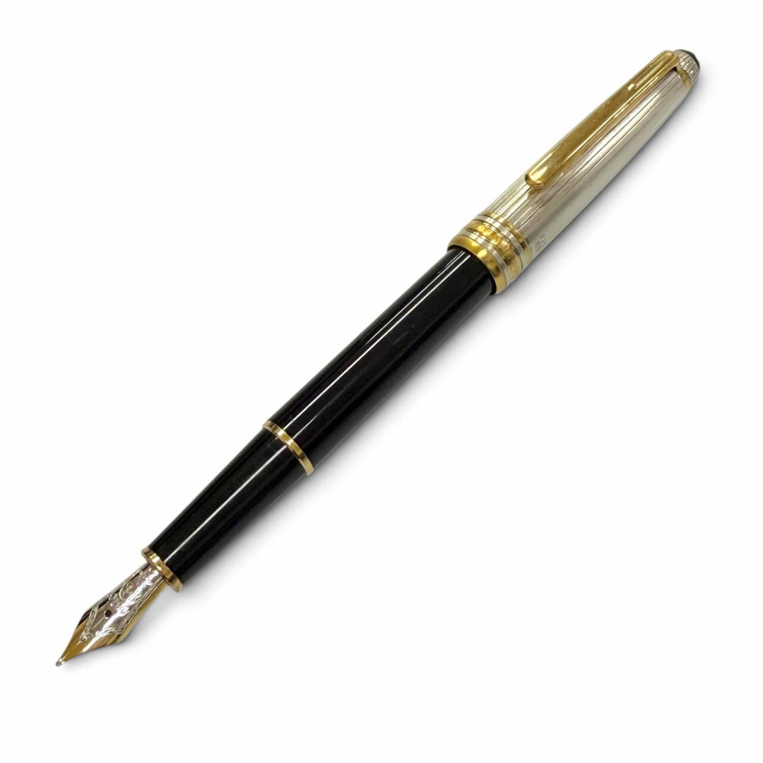 良品▼MONTBLANC モンブラン ヴィンテージ マイスターシュテュック ソリテージ ドゥエ 925 18K Mニブ ホワイトスター 万年筆 重量25.77g