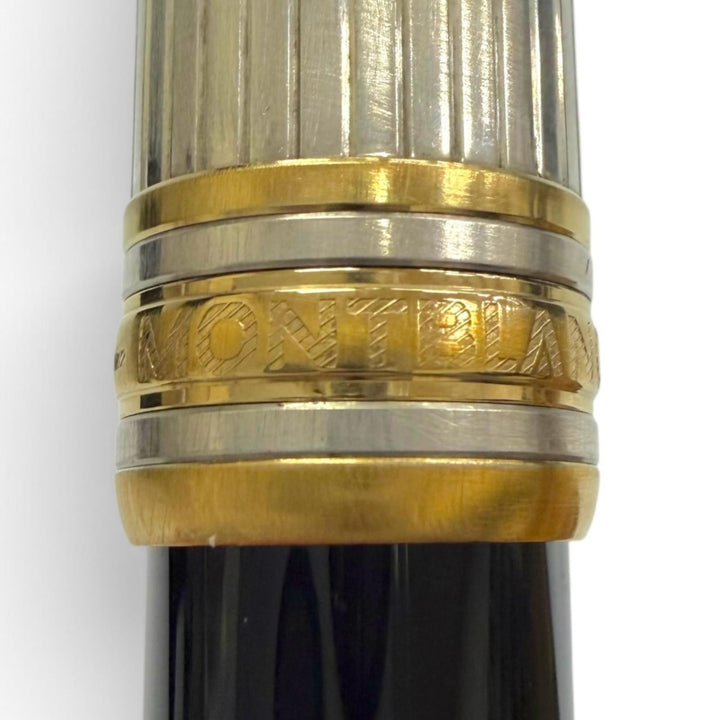 良品▼MONTBLANC モンブラン ヴィンテージ マイスターシュテュック ソリテージ ドゥエ 925 18K Mニブ ホワイトスター 万年筆 重量25.77g