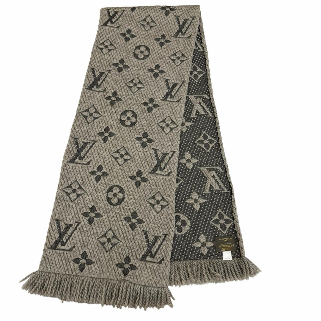 美品☆LOUIS VUITTON ルイヴィトン M72242 エシャルプ・ロゴマニア ウール シルク ヴェローヌ マフラー イタリア製 正規品 レディース