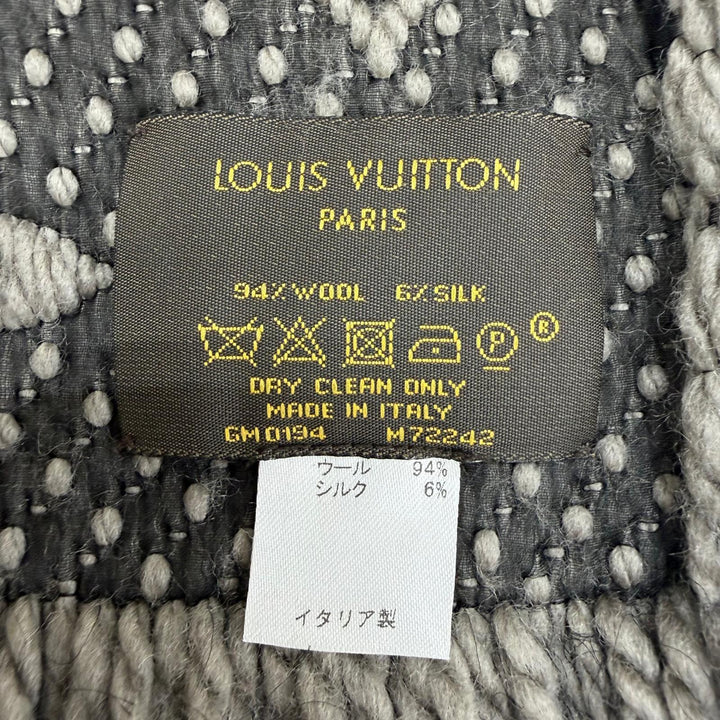 美品☆LOUIS VUITTON ルイヴィトン M72242 エシャルプ・ロゴマニア ウール シルク ヴェローヌ マフラー イタリア製 正規品 レディース