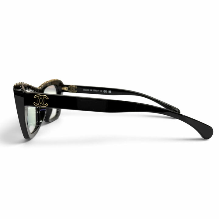 極美品★CHANEL シャネル 3480-S-A 小松菜奈着用モデル ココマーク バタフライシェイプ メガネ 眼鏡 アイウェア ブラック 52□17 140