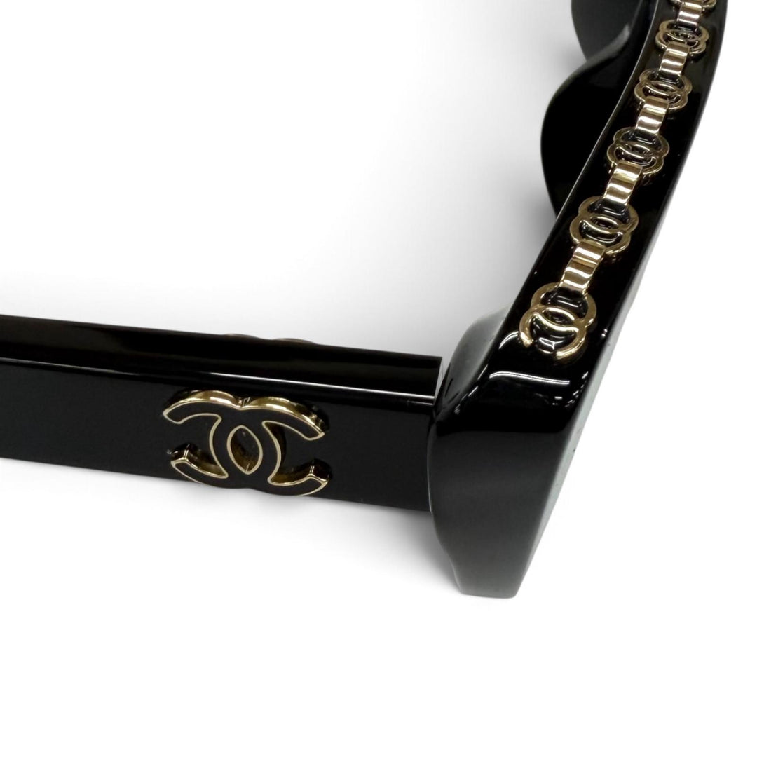 極美品★CHANEL シャネル 3480-S-A 小松菜奈着用モデル ココマーク バタフライシェイプ メガネ 眼鏡 アイウェア ブラック 52□17 140