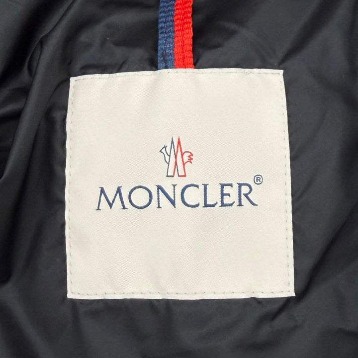 極美品★MONCLER モンクレール 2023年製 エルミンヌ フード・ロゴワッペン付 ダウンコート ブラック 1 正規品 ガーメント・ハンガー付