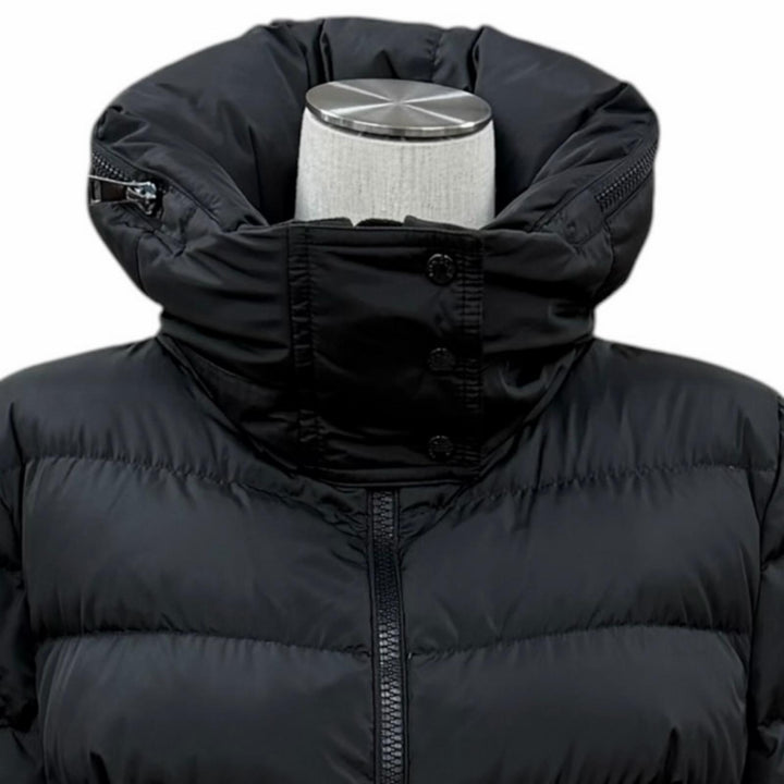 極美品★MONCLER モンクレール 2023年製 FLAMETTE ワッペン付 フード収納可能 ロングダウンコート 3 正規品 ガーメント・ハンガー付