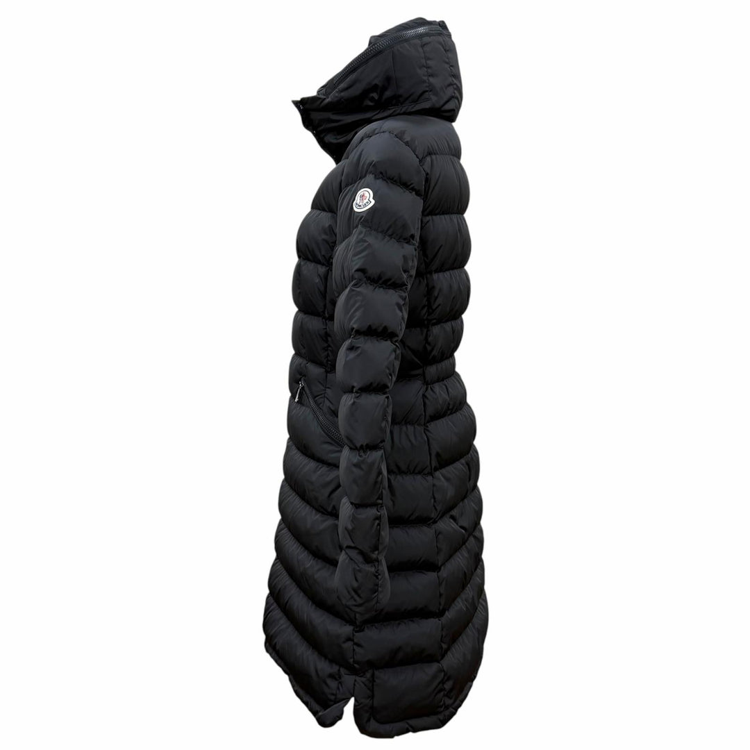 極美品★MONCLER モンクレール 2023年製 FLAMETTE ワッペン付 フード収納可能 ロングダウンコート 3 正規品 ガーメント・ハンガー付