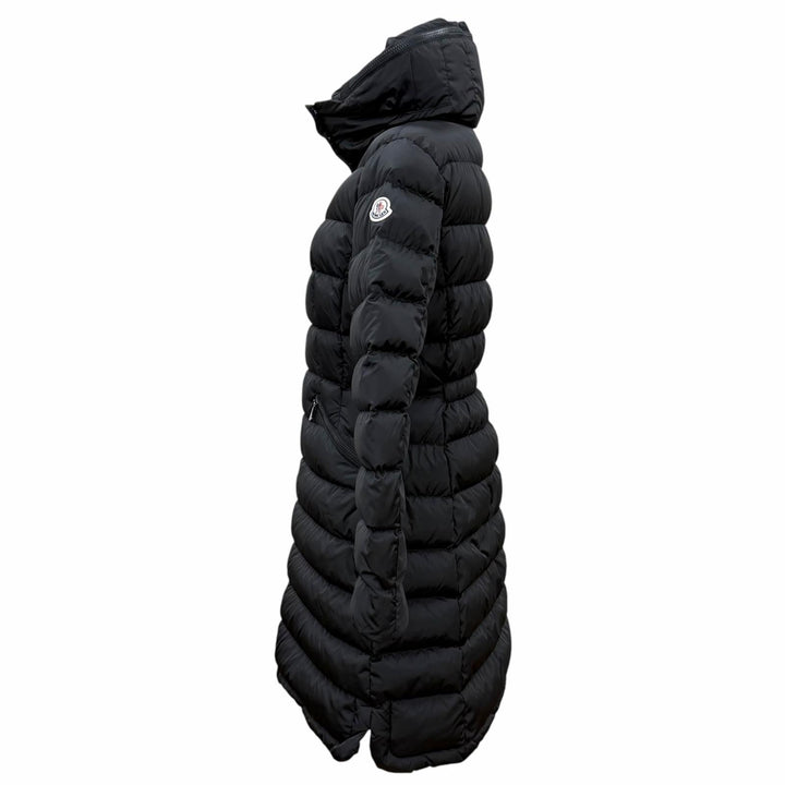 極美品★MONCLER モンクレール 2023年製 FLAMETTE ワッペン付 フード収納可能 ロングダウンコート 3 正規品 ガーメント・ハンガー付