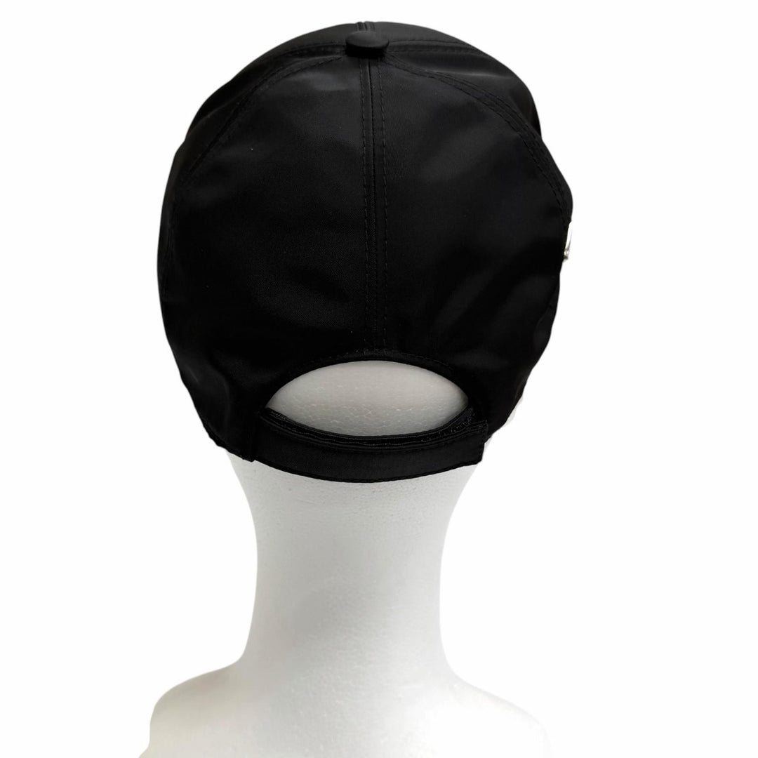 極美品□PRADA プラダ 2023年製 2HC274 一部牛革 RE-NYLON トライアングルロゴ ベースボールキャップ ブラック XL イタリア製 正規品