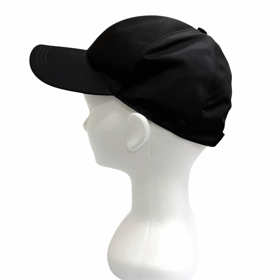 極美品□PRADA プラダ 2023年製 2HC274 一部牛革 RE-NYLON トライアングルロゴ ベースボールキャップ ブラック XL イタリア製 正規品