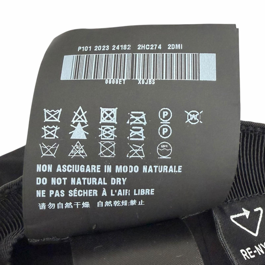 極美品□PRADA プラダ 2023年製 2HC274 一部牛革 RE-NYLON トライアングルロゴ ベースボールキャップ ブラック XL イタリア製 正規品