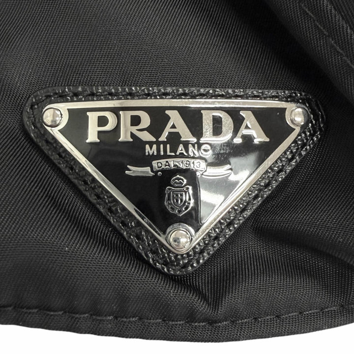 極美品□PRADA プラダ 2023年製 2HC274 一部牛革 RE-NYLON トライアングルロゴ ベースボールキャップ ブラック XL イタリア製 正規品