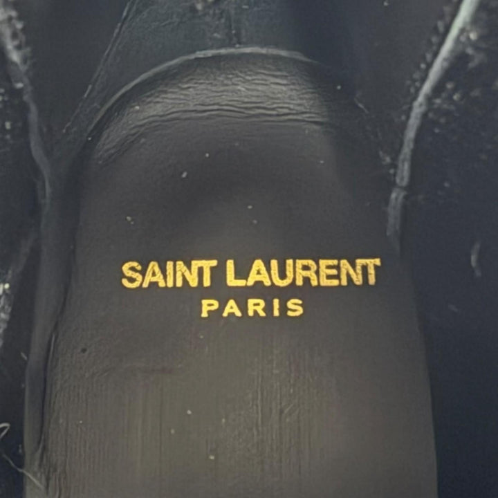 美品□SAINT LAURENT PARIS サンローランパリ 634194 レザー サイドゴア チェルシーブーツ アンクルブーツ ブラック 40.5 イタリア製