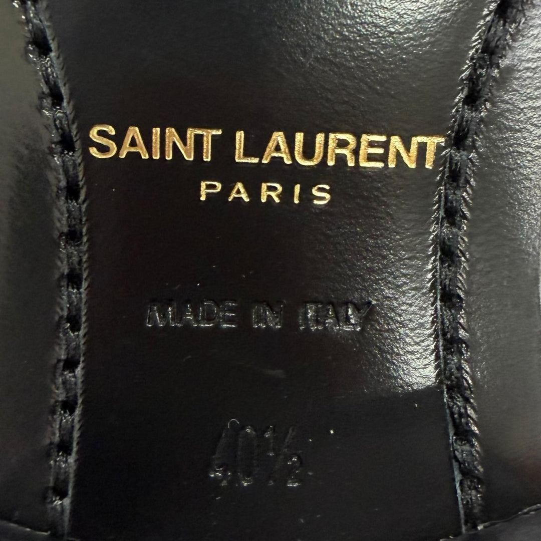 美品□SAINT LAURENT PARIS サンローランパリ 634194 レザー サイドゴア チェルシーブーツ アンクルブーツ ブラック 40.5 イタリア製