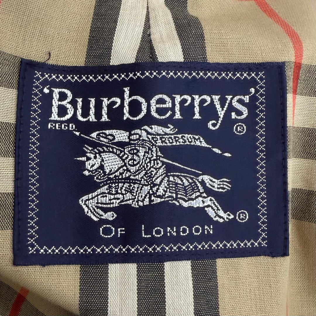 未使用品□Burberrys バーバリー ヴィンテージ 裏ノバチェック柄 デッドストック フライフロント ステンカラーコート ベージュ 40 メンズ