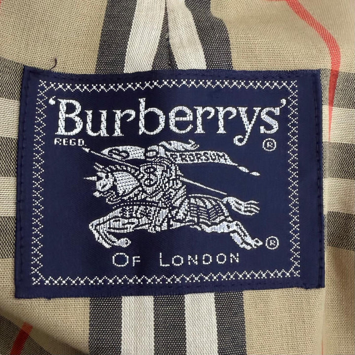 未使用品□Burberrys バーバリー ヴィンテージ 裏ノバチェック柄 デッドストック フライフロント ステンカラーコート ベージュ 40 メンズ