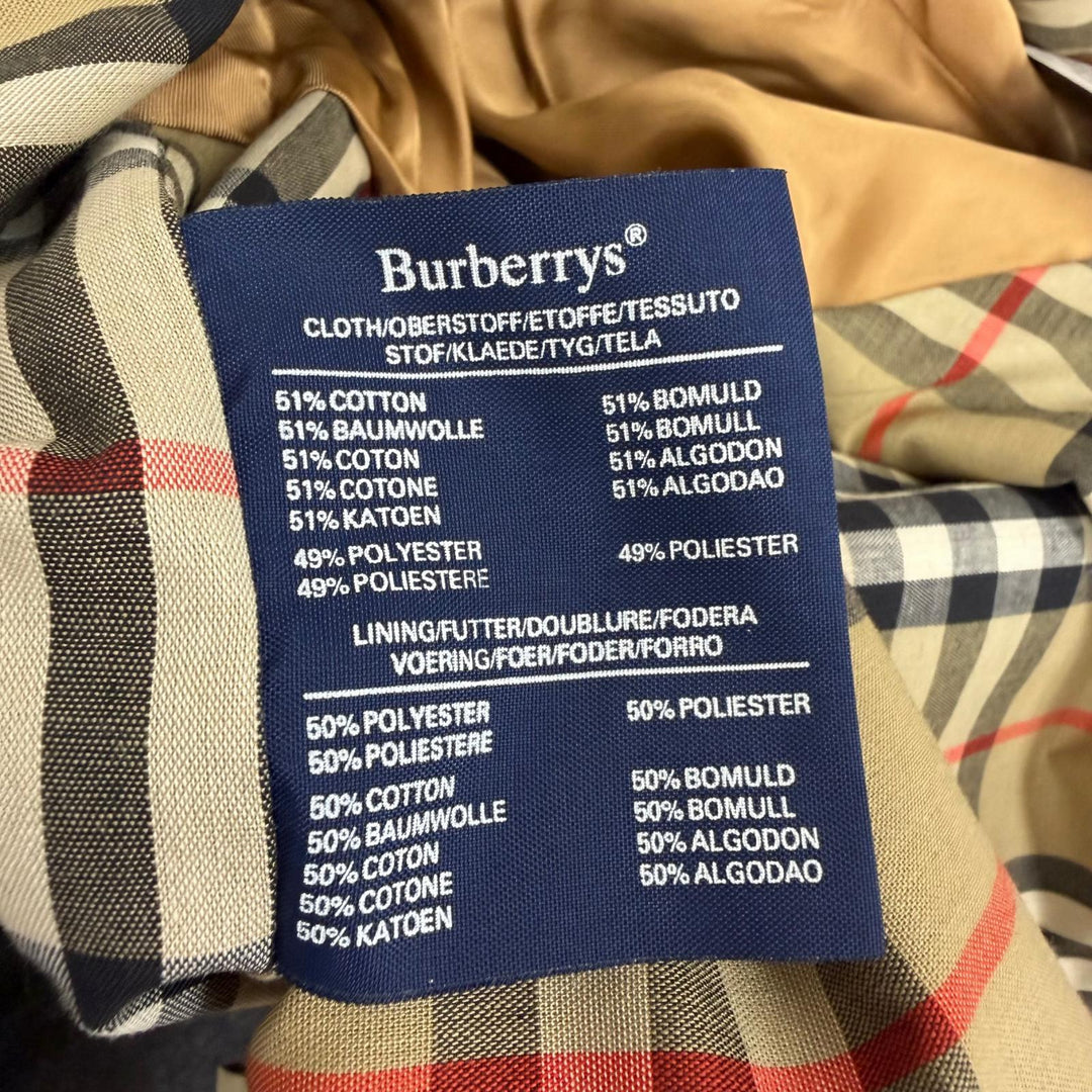 未使用品□Burberrys バーバリー ヴィンテージ 裏ノバチェック柄 デッドストック フライフロント ステンカラーコート ベージュ 40 メンズ
