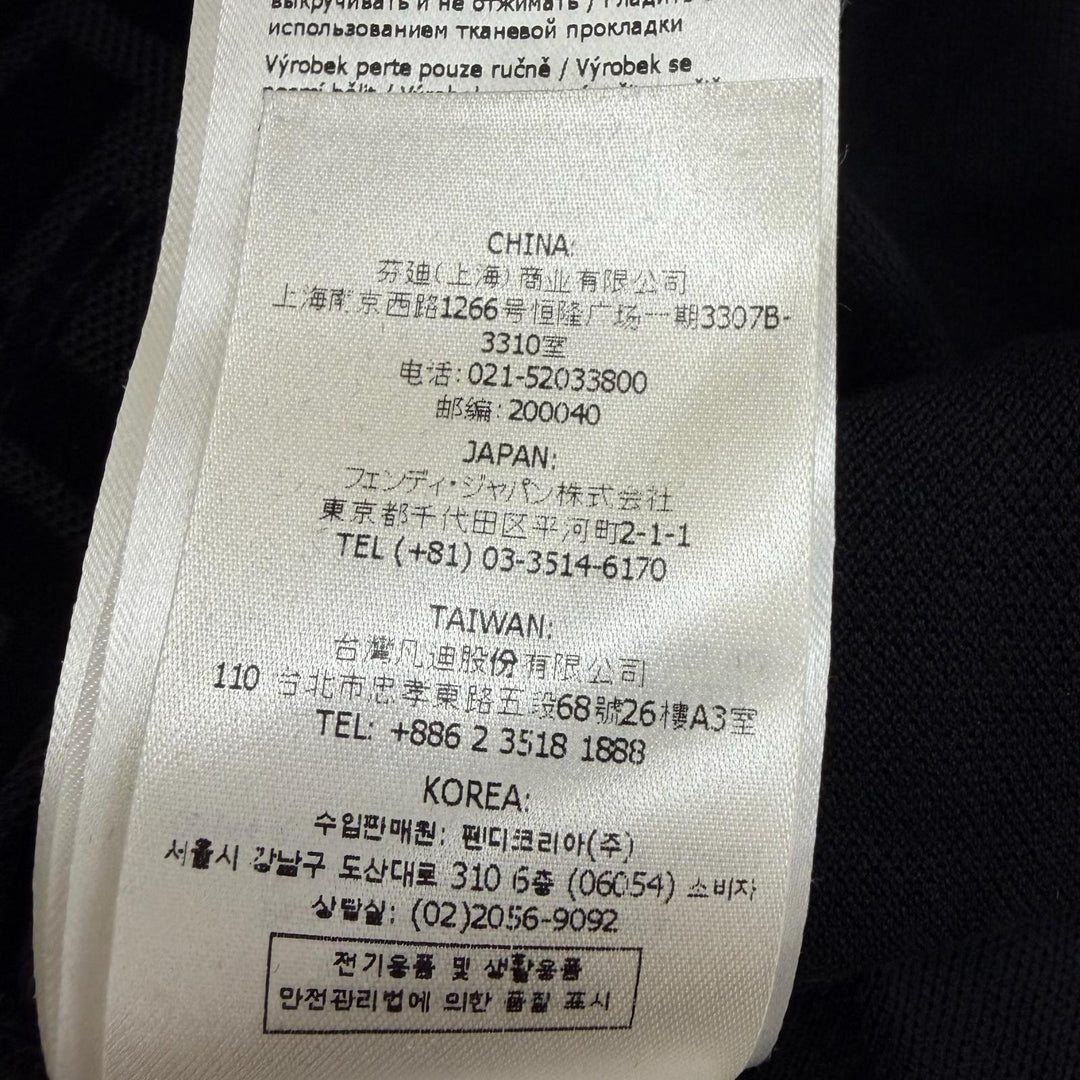極美品□FENDI フェンディ 2022年製 FY0985 FFエンボスロゴ ベロア ショートスリーブ 半袖ポロシャツ ブラック XXS イタリア製 正規品