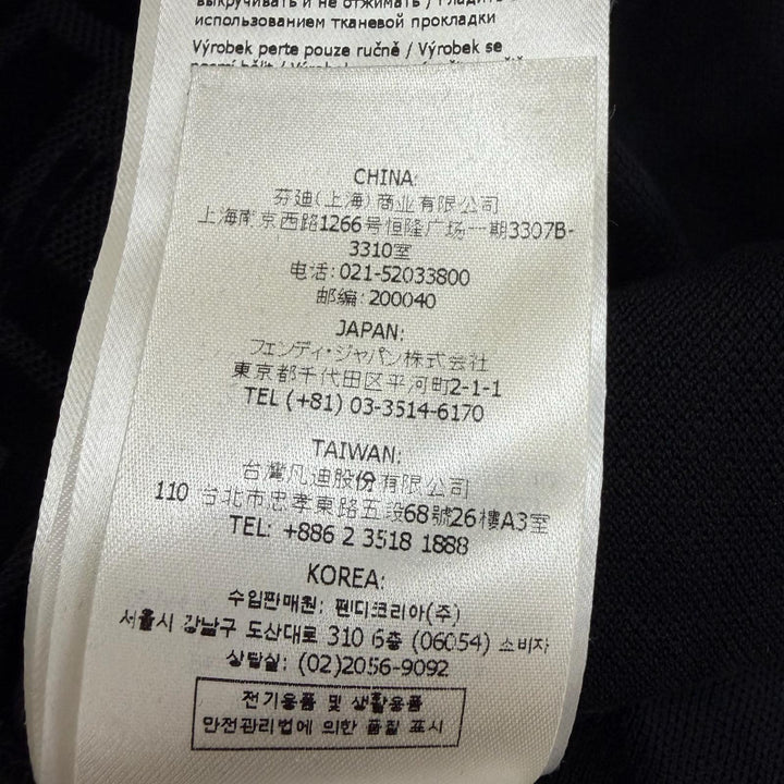 極美品□FENDI フェンディ 2022年製 FY0985 FFエンボスロゴ ベロア ショートスリーブ 半袖ポロシャツ ブラック XXS イタリア製 正規品
