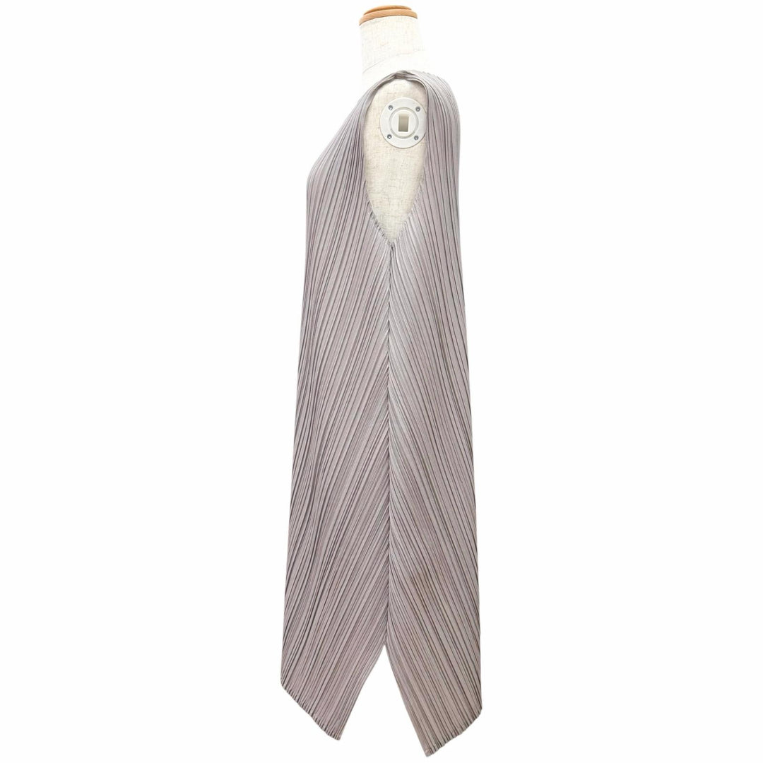 未使用品△PLEATS PLEASE プリーツプリーズ イッセイミヤケ PP91-JT523 ノースリーブ チュニック ワンピース グレー 4 日本製 正規品