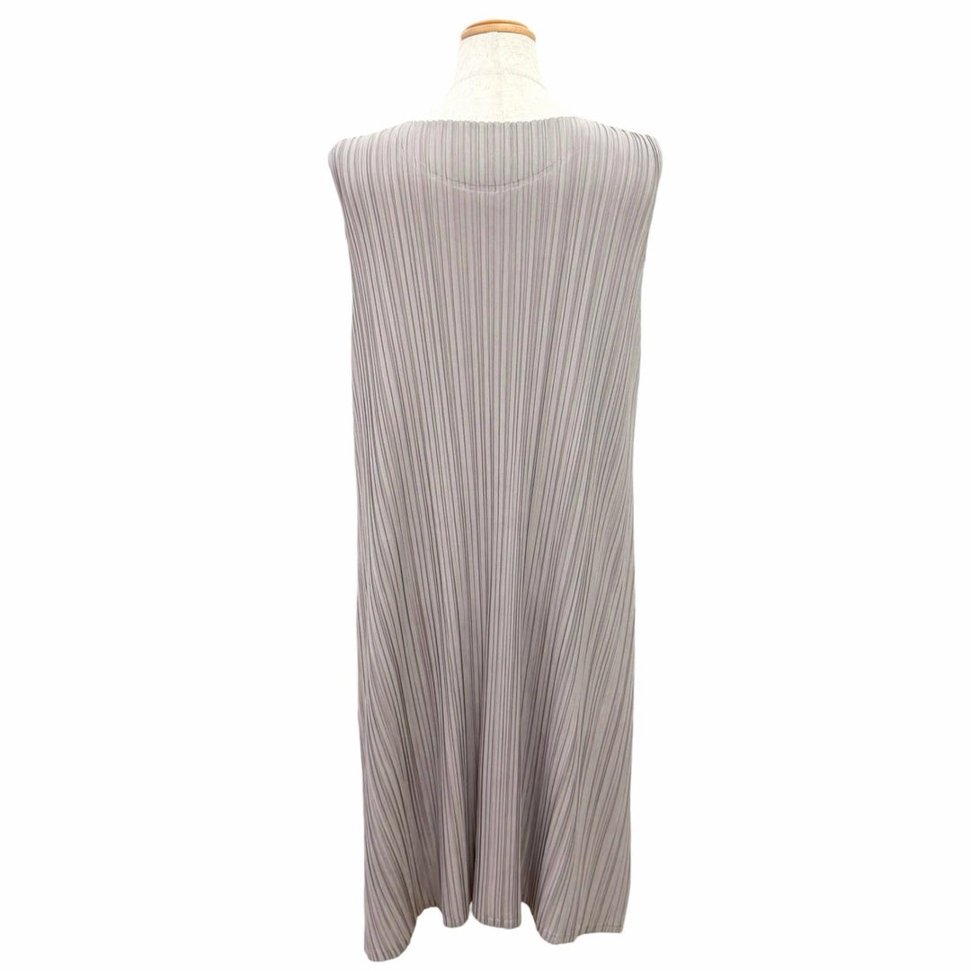 未使用品△PLEATS PLEASE プリーツプリーズ イッセイミヤケ PP91-JT523 ノースリーブ チュニック ワンピース グレー 4 日本製 正規品