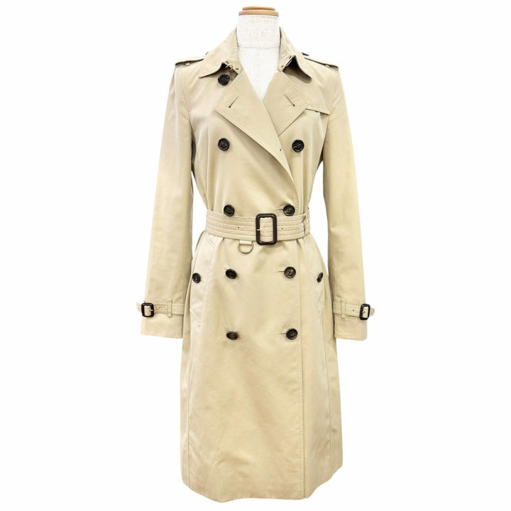 美品△BURBERRY バーバリー 4006905 コットン100% KENSINGTON 裏地ノバチェック柄 トレンチコート ベージュ IT 36 イングランド製 正規品