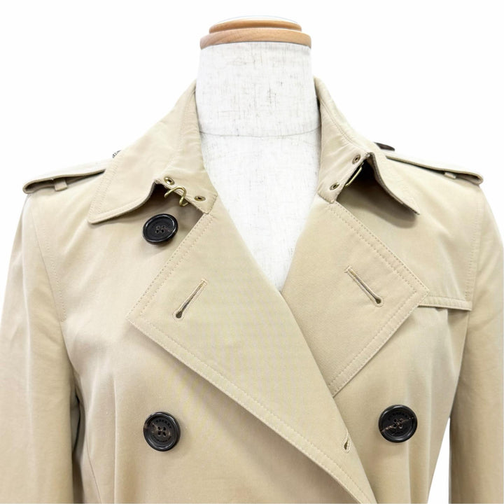 美品△BURBERRY バーバリー 4006905 コットン100% KENSINGTON 裏地ノバチェック柄 トレンチコート ベージュ IT 36 イングランド製 正規品