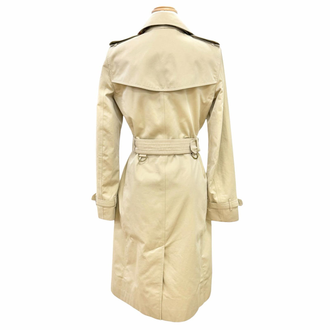 美品△BURBERRY バーバリー 4006905 コットン100% KENSINGTON 裏地ノバチェック柄 トレンチコート ベージュ IT 36 イングランド製 正規品