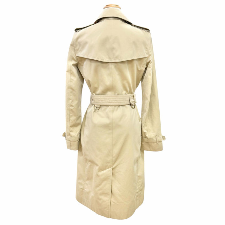 美品△BURBERRY バーバリー 4006905 コットン100% KENSINGTON 裏地ノバチェック柄 トレンチコート ベージュ IT 36 イングランド製 正規品