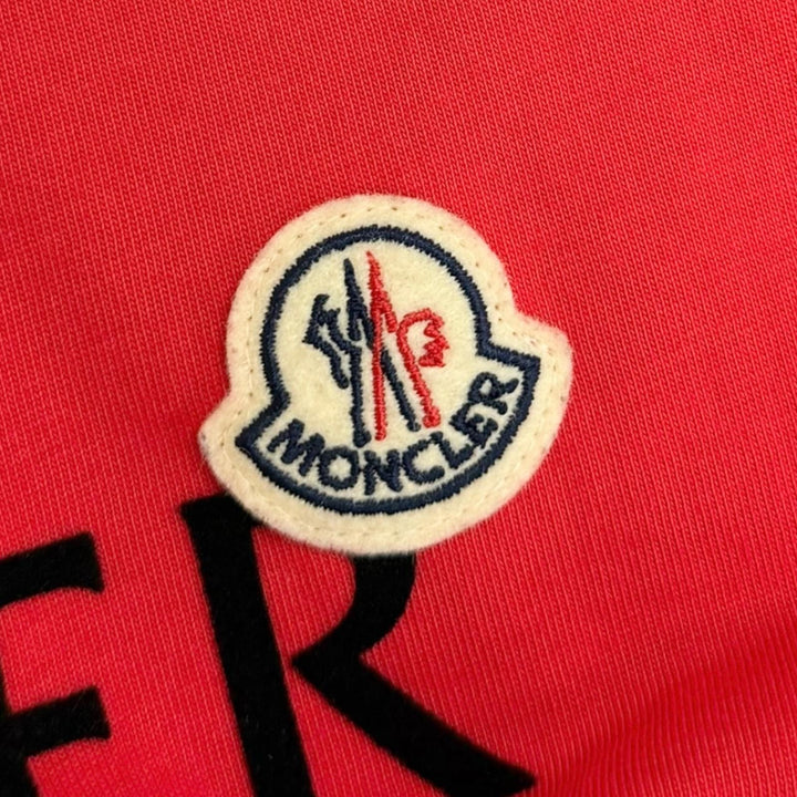 美品□MONCLER モンクレール 2023年製 J10918C00057 SS T-SHIRT コットン100％ 半袖Ｔシャツ カットソー レッド S トルコ製 正規品