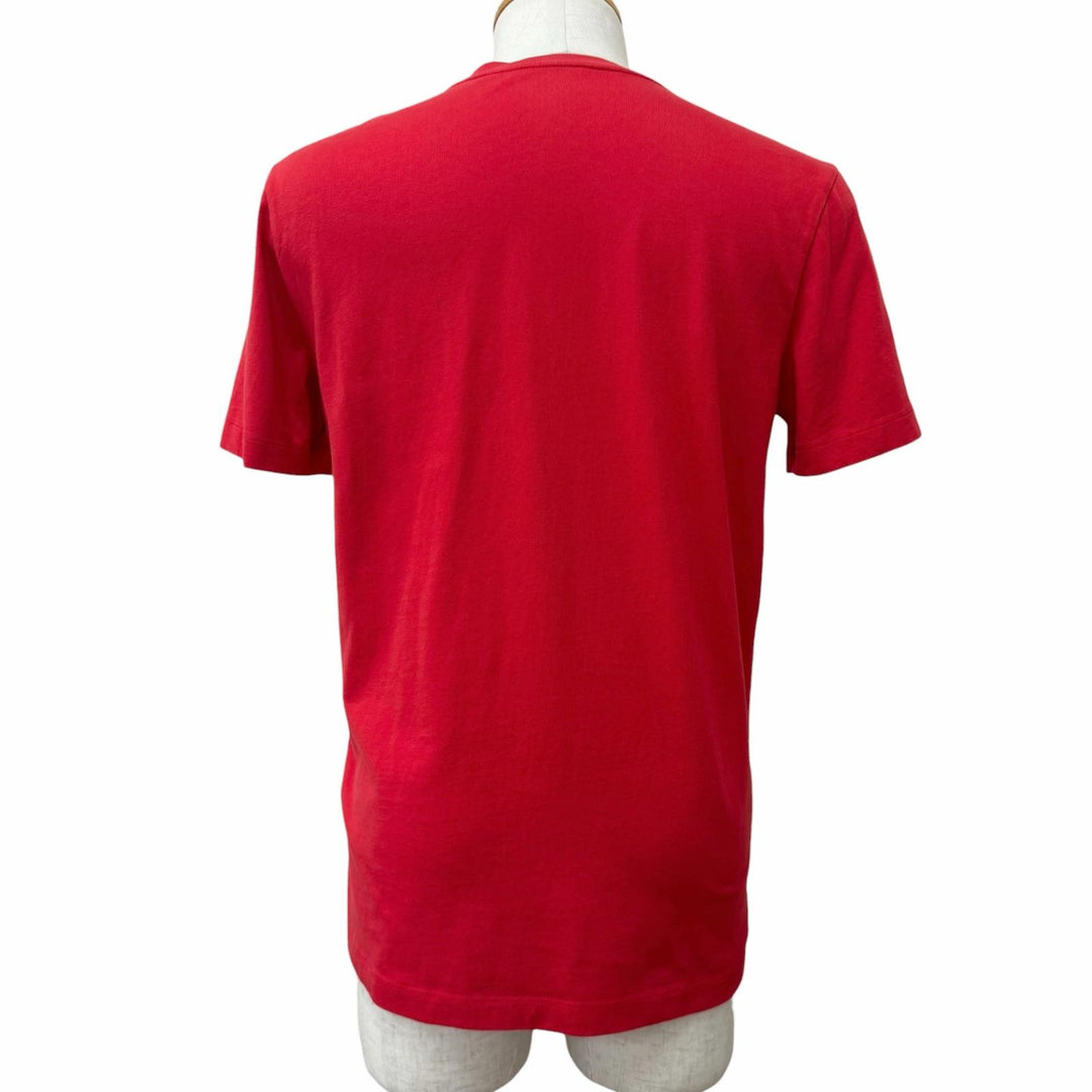 美品□MONCLER モンクレール 2023年製 J10918C00057 SS T-SHIRT コットン100％ 半袖Ｔシャツ カットソー レッド S トルコ製 正規品