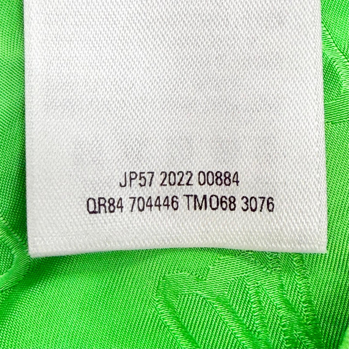 未使用品△BALENCIAGA バレンシアガ 2022年 704446 BBモノグラム カシュクール風 長袖 シャツ ワンピース グリーン 34 イタリア製 正規品