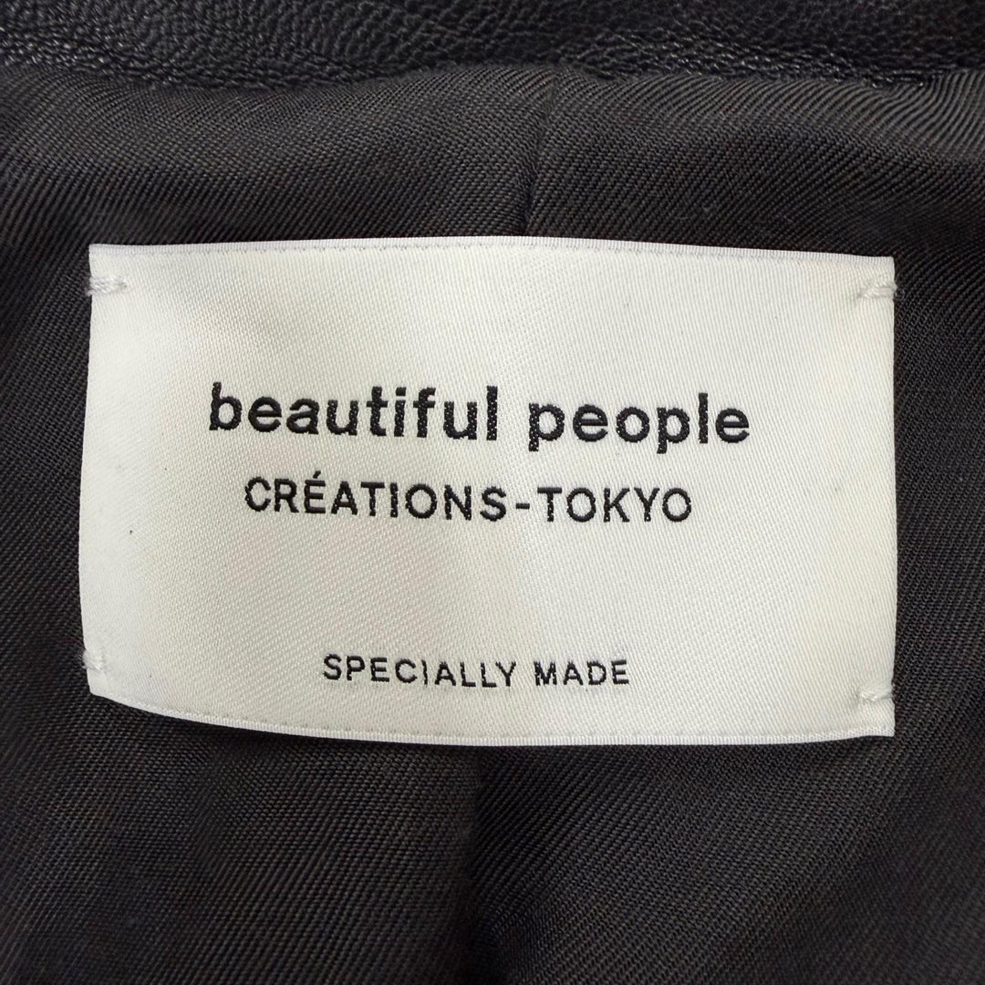 美品☆beautiful people ビューティフルピープル 1645402411 羊革 ラムレザー ダブル ライダースジャケット ブラック 130 正規品 キッズ