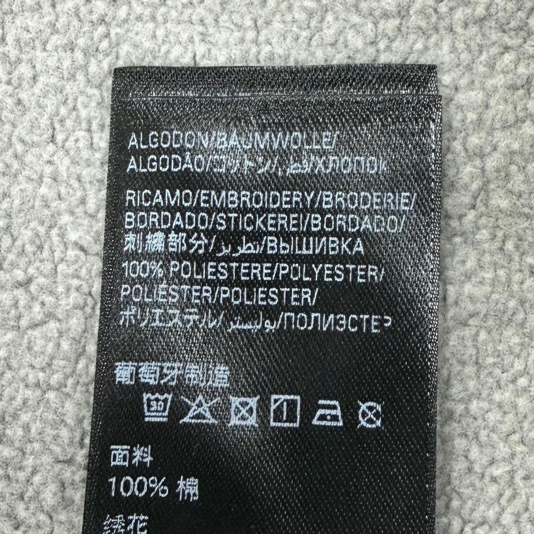 極美品▼BALENCIAGA バレンシアガ 26SS 803264 ペイント加工 ロゴ刺繍 フーディ レギュラーフィット ZIPUP パーカー グレー XS 正規品