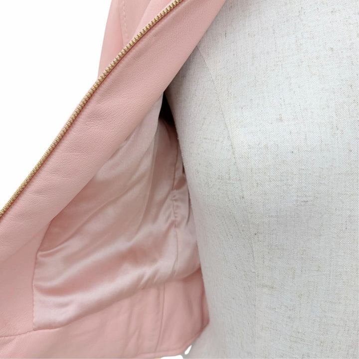 極美品☆DOLCE&amp;GABBANA ドルチェ＆ガッバーナ F9F13L 羊革 ZIP UP レザージャケット ピンク IT 36 イタリア製 正規品 ハンガー付き