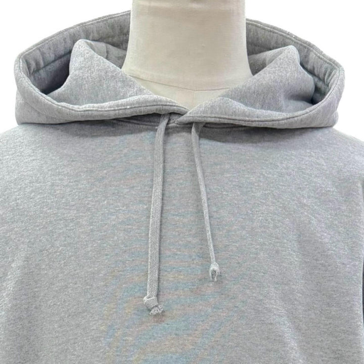 極美品▼Supreme シュプリーム 24AW Satin Applique Hooded Sweatshirt バックロゴ プルオーバー パーカー グレー L 正規品 メンズ