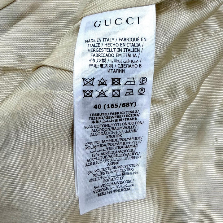 未使用品★GUCCI グッチ 652261 ブロックチェック リボンツイード ショートスリーブ ジャケット ブラック アイボリー IT 40 正規品