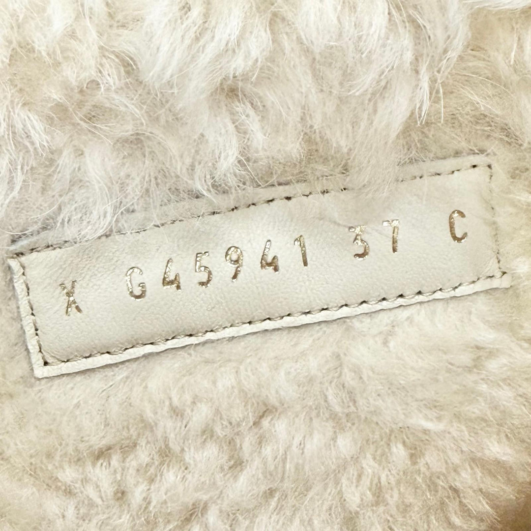 未使用品△CHANEL シャネル 25-26AW G45941 スウェードレザー ココマーク バックジップ ムートン アンクルブーツ ショートブーツ 37 伊製