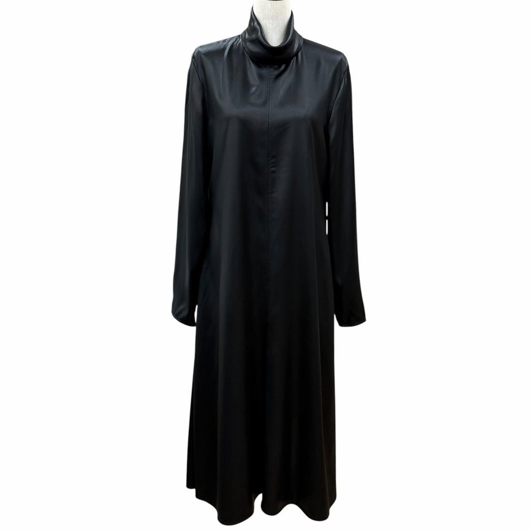 未使用品★CELINE セリーヌ 2 6BU8/217A フィービー期 ハイネック 長袖 ロングワンピース ブラック FR 40 フランス製 正規品 レディース