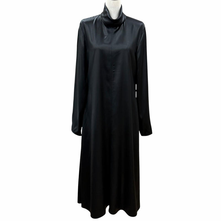 未使用品★CELINE セリーヌ 2 6BU8/217A フィービー期 ハイネック 長袖 ロングワンピース ブラック FR 40 フランス製 正規品 レディース