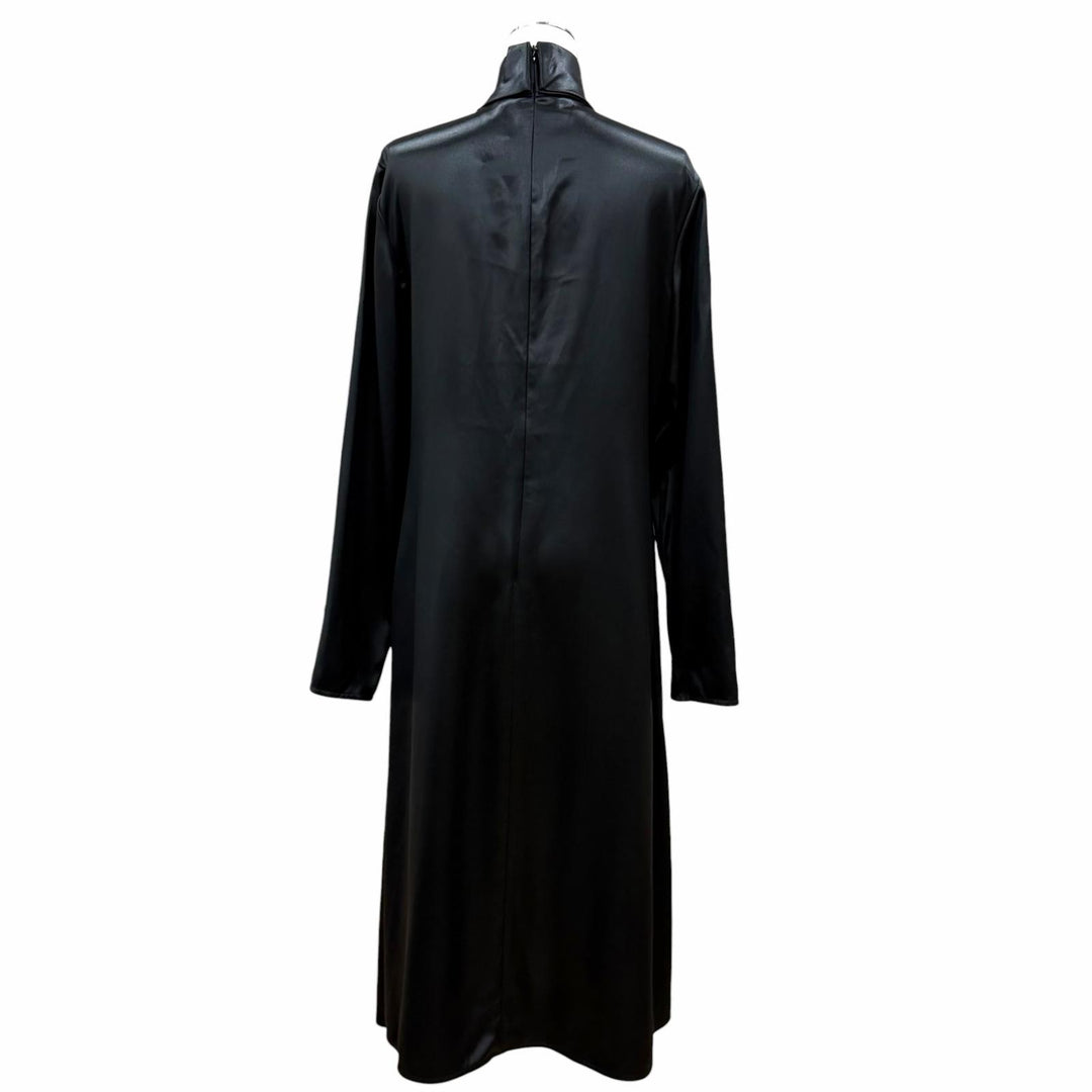 未使用品★CELINE セリーヌ 2 6BU8/217A フィービー期 ハイネック 長袖 ロングワンピース ブラック FR 40 フランス製 正規品 レディース
