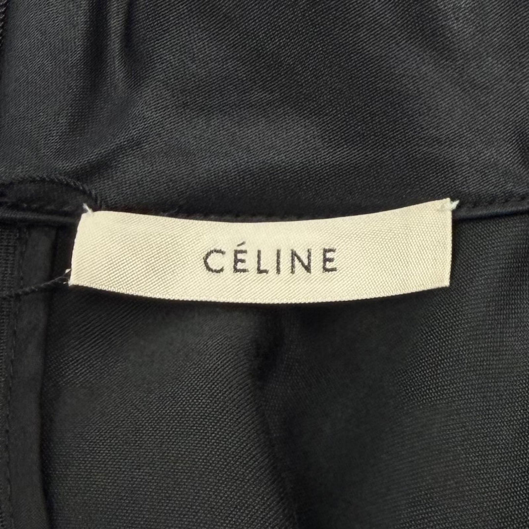 未使用品★CELINE セリーヌ 2 6BU8/217A フィービー期 ハイネック 長袖 ロングワンピース ブラック FR 40 フランス製 正規品 レディース